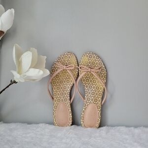 KATE SPADE Leather Printed Flip Flops